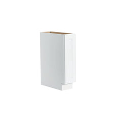 RTA Solid Wood Escada Base Tray Cabinet White for Kitchen, Bathroom & Laundry storage, 1 Door 1 Shelf