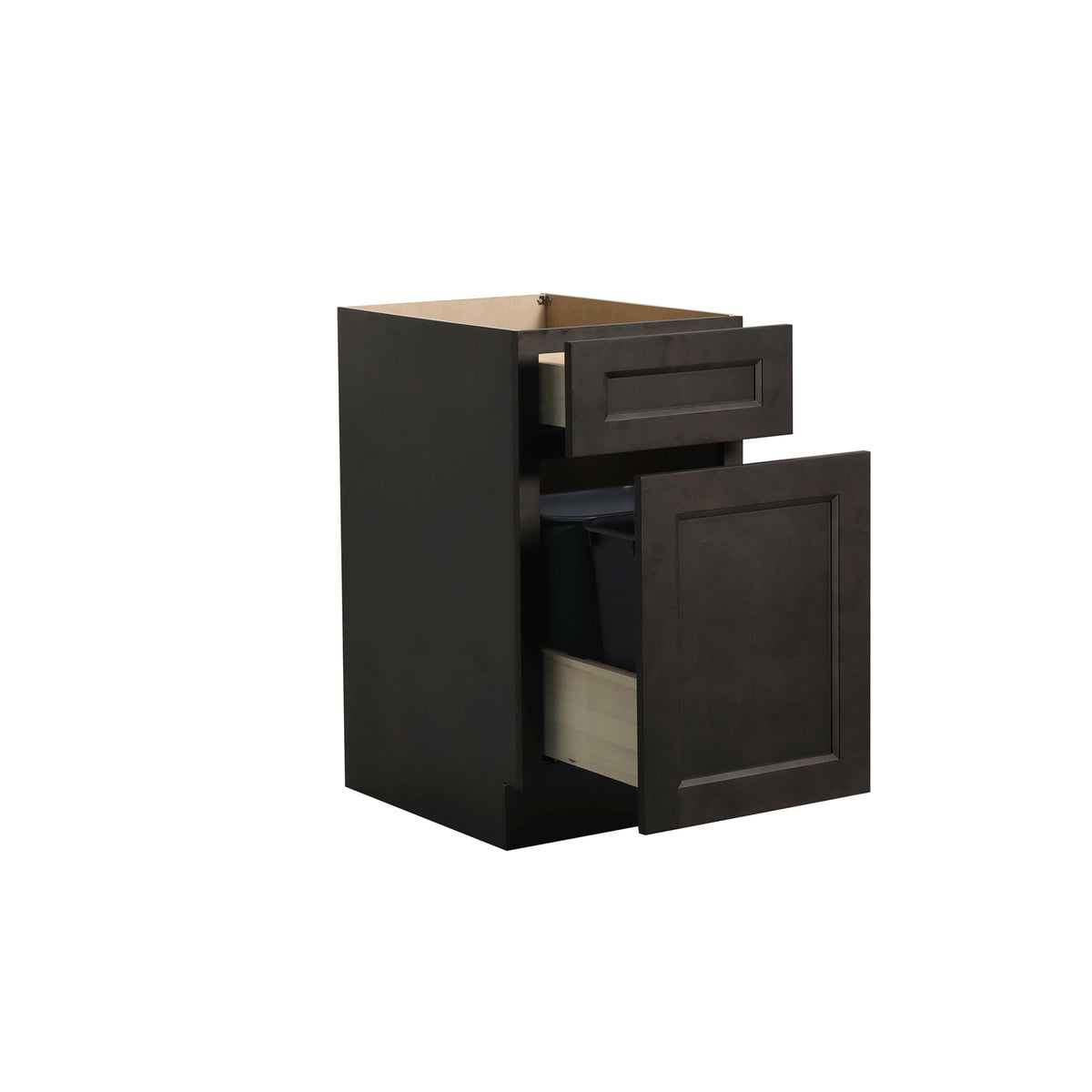 RTA Solid Wood Escada Waste Basket Base Cabinet for Kitchen/Living Room