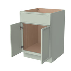 RTA Solid Wood Newtown Sink Base Cabinet Jade Green for Kitchen Bathroom Storage with 2 Doors and 1 False Drawer Front