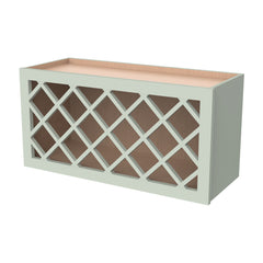 RTA Newtown Solid Wood Wine Rack Cabinets with Lattice Panels Wall Cabinet Jade Green for Kitchen Storage