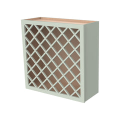 RTA Newtown Solid Wood Wine Rack Cabinets with Lattice Panels Wall Cabinet Jade Green for Kitchen Storage