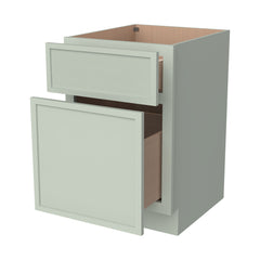 RTA Solid Wood Newtown Drawer Base Cabinet Jade Green for Kitchen, Bathroom & Laundry storage