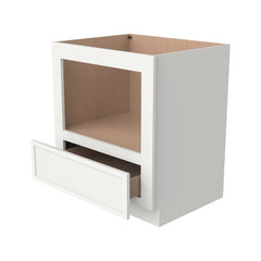 RTA Solid Wood Newtown Microwave Base Cabinet Origami White with 1 Drawer