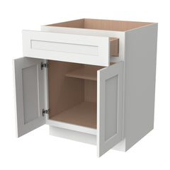 RTA  Solid Wood Shaker Origami White Kitchen Bathroom Base Cabinet with 1 Drawer 1 Shelf