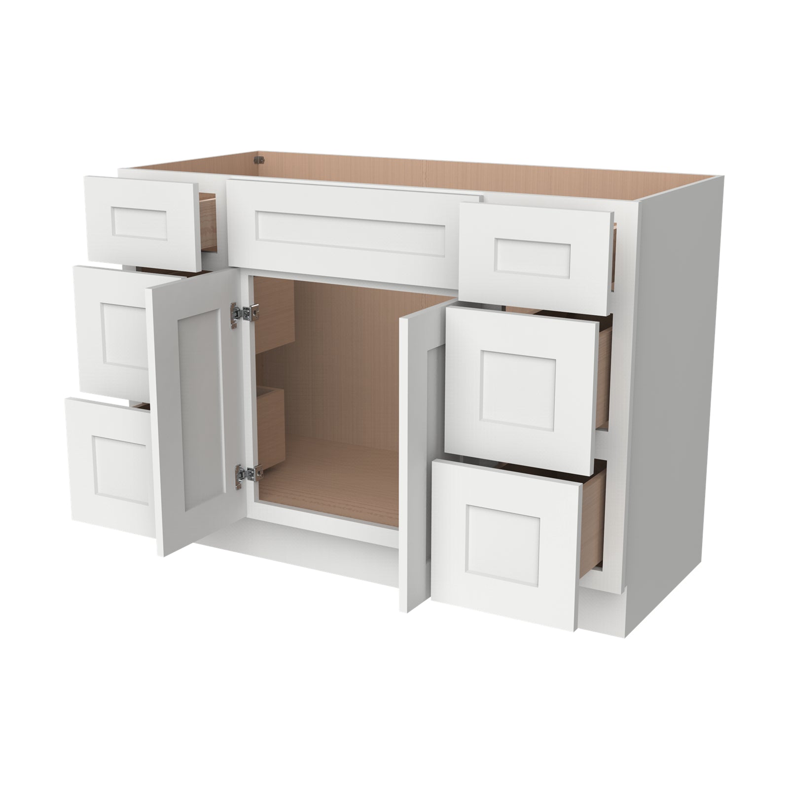 Vanity Counter Base RTA Shaker Solid Wood Vanity Single Sink Bases Cabinet Origami White W ...