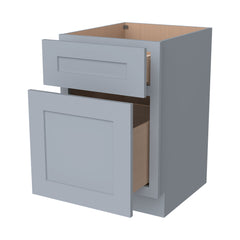 RTA Solid Wood Shaker Drawer Base Cabinet Gray for Kitchen, Bathroom & Laundry storage