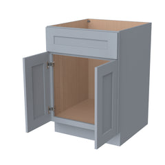 RTA Belmont Gray Sink Base Cabinet for Kitchen Bathroom Storage with 2 Doors and 1 False Drawer Front