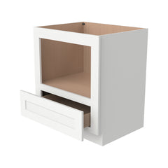 RTA Solid Wood Shaker Microwave Base Cabinet Origami White with 1 Drawer