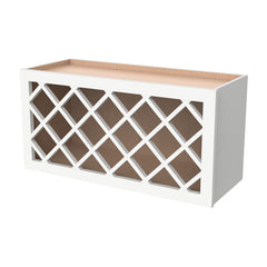 RTA Shaker Solid Wood Wine Rack Cabinets with Lattice Panels Wall Cabinet Origami White for Kitchen Storage