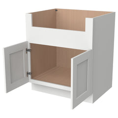 RTA Shaker Solid wood Origami White Farm Sink Base Cabinet (2 Butt Door)