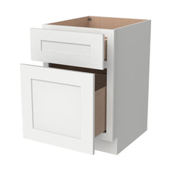 RTA Solid Wood Shaker Drawer Base Cabinet Origami White for Kitchen, Bathroom & Laundry storage