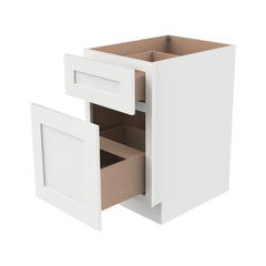 RTA Shaker Solid Wood Waste Basket Base Cabinet Origami White for Kitchen, Bathroom & Laundry Storage