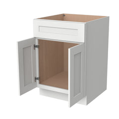 RTA Solid Wood Shaker Sink Base Cabinet Origami White for Kitchen Bathroom Storage with 2 Doors and 1 False Drawer Front