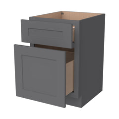 RTA Solid Wood Shaker Drawer Base Cabinet Pebble Gray for Kitchen, Bathroom & Laundry storage