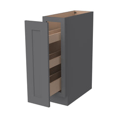 RTA Solid Wood Shaker Spice Rack Base Cabinet Pebble Gray for Kitchen Bathroom and Laundry Storage