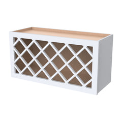 RTA Shaker Solid Wood Wine Rack Cabinets with Lattice Panels Wall Cabinet White for Kitchen Storage