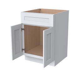 RTA Belmont White Sink Base Cabinet for Kitchen Bathroom Storage with 2 Doors and 1 False Drawer Front