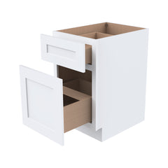 Shaker White Solid Wood RTA Waste Basket Base Cabinet for Kitchen, Bathroom & Laundry Storage