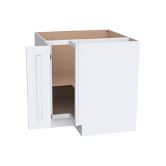 RTA Belmont White Lazy Susan Base Blind Corner Cabinet for Kitchen storage with 1 Shelf