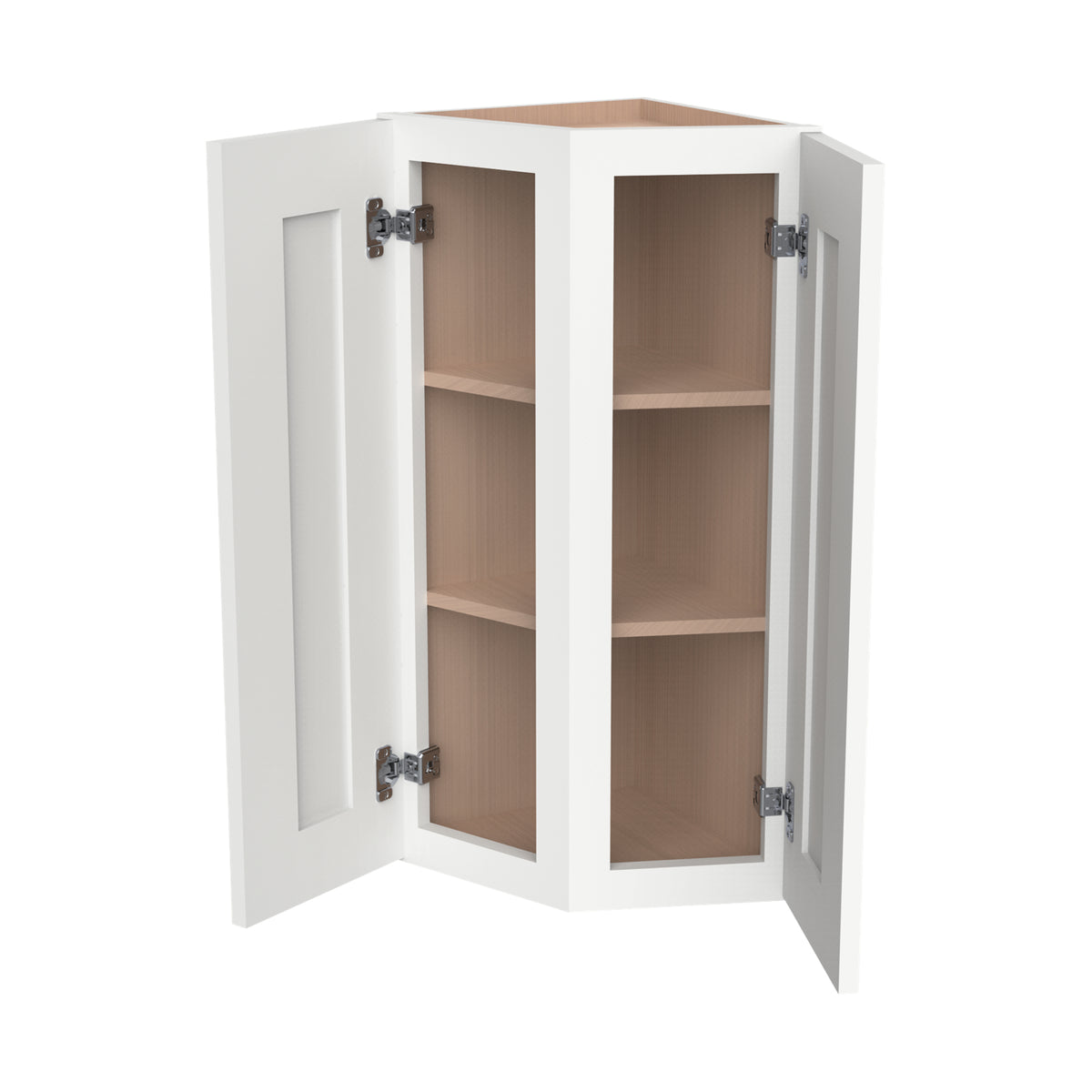 RTA Shaker Solid Wood Wall Cabinet Origami White for Kitchen, Bathroom & Laundry Storage