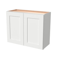 [W3024-W3624] Shaker Origami White Double Door Wall Cabinets