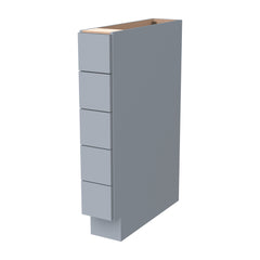 RTA Solid Wood Shaker Five Drawer Base Cabinet Gray for Kitchen, Bathroom & Laundry storage