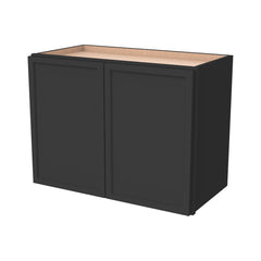 RTA Newtown Solid Wood Double Door Wall Cabinets Charcoal Black for Kitchen Bathroom and Laundry Storage