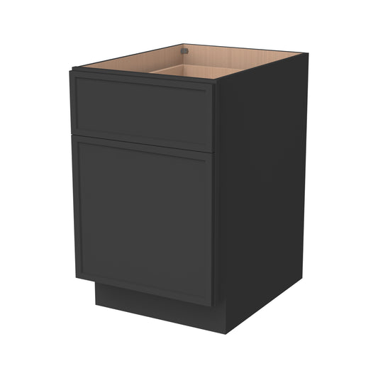 RTA Newtown Solid Wood Waste Basket Base Cabinet Charcoal Black for Kitchen, Bathroom & Laundry Storage 1600