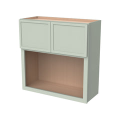 RTA Solid Wood Newtown Wall Cabinet Jade Green for Kitchen, Bathroom & Laundry Storage, 2 Doors