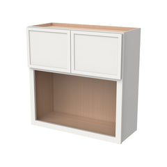 RTA Solid Wood Newtown Wall Cabinet Origami White for Kitchen, Bathroom & Laundry Storage, 2 Doors