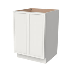 RTA Solid Wood Newtown Full High Door Base Cabinet Origami White for Kitchen, Bathroom & Laundry Room Storage - with 2 Doors 1 Shelf