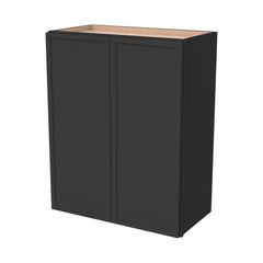 RTA Newtown Solid Wood Wall Cabinet Charcoal Black for Kitchen, Bathroom & Laundry Storage