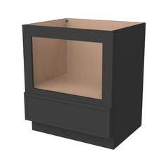 RTA Solid Wood Newtown Microwave Base Cabinet Charcoal Black with 1 Drawer