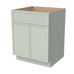 Newtown Solid Wood RTA Vanity Sink Base Cabinet Jade Green for Bathroom Storage, 2 Doors 1 False Drawer Front