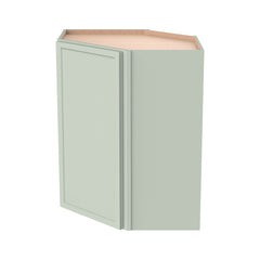 RTA Solid Wood Newtown Wall Diagonal Corner Cabinet Jade Green for Kitchen, Bathroom & Laundry Storage, 1 Door 2 Shelves