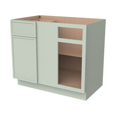 RTA Solid Wood Newtown Base Blind Corner Cabinet Jade Green, 1 Door 1 Drawer 1 Shelf (REQUEST 42" SPACE)