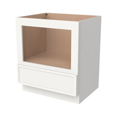 RTA Solid Wood Newtown Microwave Base Cabinet Origami White with 1 Drawer