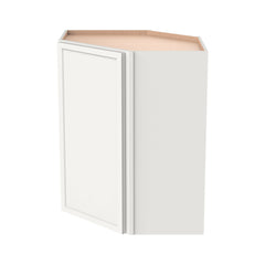 RTA Solid Wood Newtown Wall Diagonal Corner Cabinet Origami White for Kitchen, Bathroom & Laundry Storage, 1 Door 2 Shelves