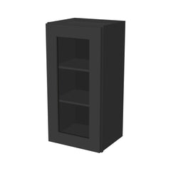 RTA Solid Wood Cabinet Shaker Glass Door Wall Cabinets Charcoal Black for Kitchen Bathroom and Laundry Storage (Glass Insert Sold Separately)