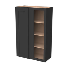 RTA Solid Wood Shaker Wall Blind Corner Cabinets Charcoal Black for Kitchen Bathroom and Laundry Storage