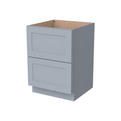 RTA Solid Wood Shaker Two Drawer Base Cabinet Gray for Kitchen, Bathroom & Laundry storage