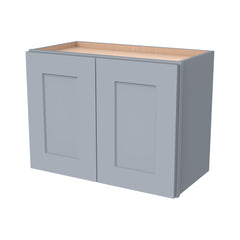 RTA Solid Wood Shaker Gray Double Door Wall Cabinets for Kitchen Bathroom and Laundry Storage