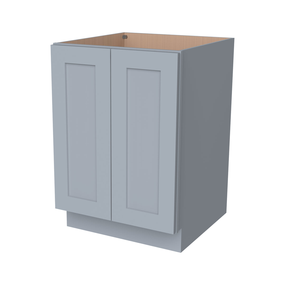 Solid Wood Shaker Full High Door Base Cabinet Gray for Kitchen, Bathroom & Laundry Room Storage - with 2 Doors 1 Shelf