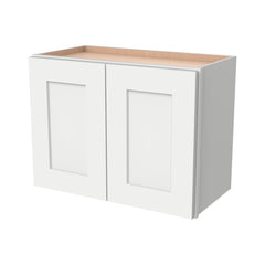 RTA Solid Wood Shaker Double Door Wall Cabinets Origami White  for Kitchen Bathroom and Laundry Storage