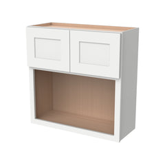 RTA Solid Wood Shaker Wall Cabinet Origami White for Kitchen, Bathroom & Laundry Storage, 2 Doors