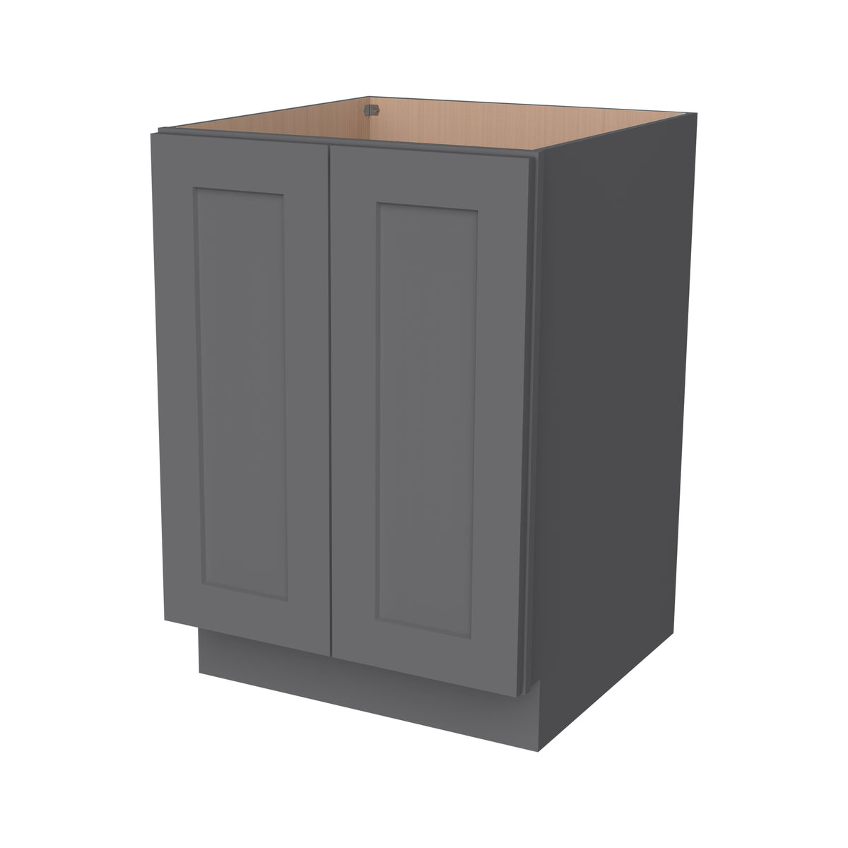 RTA Solid Wood Shaker Full High Door Base Cabinet Pebble Gray for Kitchen, Bathroom & Laundry Room Storage - with 2 Doors 1 Shelf