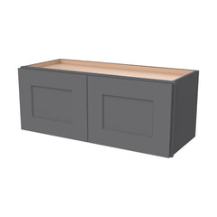 Shaker Pebble Gray Solid Wood RTA Wall Cabinet for Kitchen, Bathroom & Laundry Storage, 2 Doors