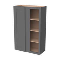 RTA Solid Wood Shaker Wall Blind Corner Cabinets Pebble Gray for Kitchen Bathroom and Laundry Storage