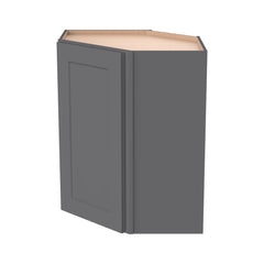 RTA Solid Wood Shaker Diagonal Corner Cabinet Pebble Gray for Kitchen, Bathroom & Laundry Storage, 1 Door 2 Shelves