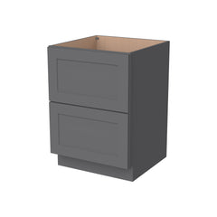 RTA Solid Wood Shaker Two Drawer Base Cabinet Pebble Gray for Kitchen, Bathroom & Laundry storage